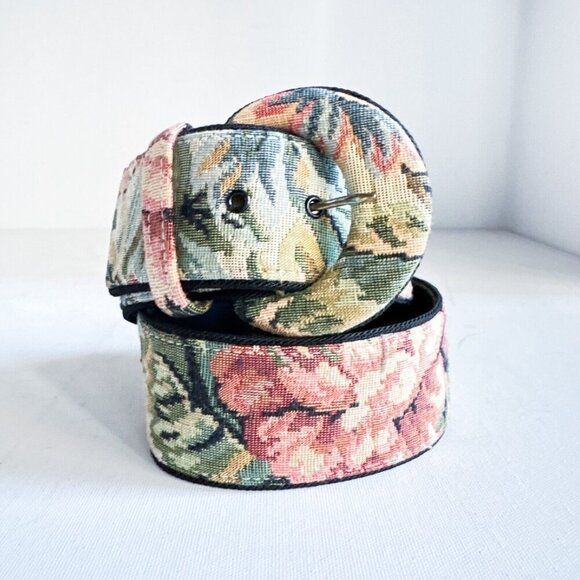 Vintage Tapestry Couch Print Grandma Style Belt - Picture 9 of 10